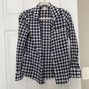 J Crew “The perfect shirt” in navy gingham